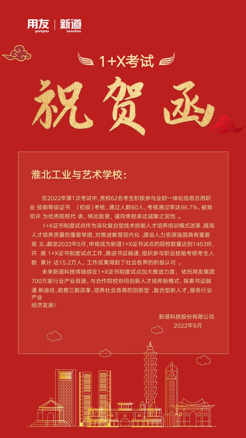 淮北工业与艺术学校  1+x祝贺函1.jpg